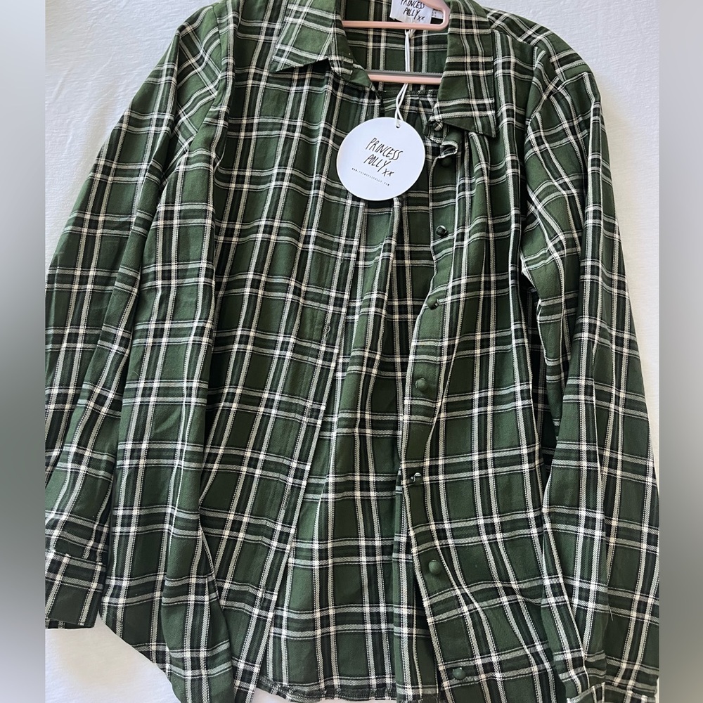 Princess Polly Forest Shirt Green - size 6 - NEW WITH TAGS
